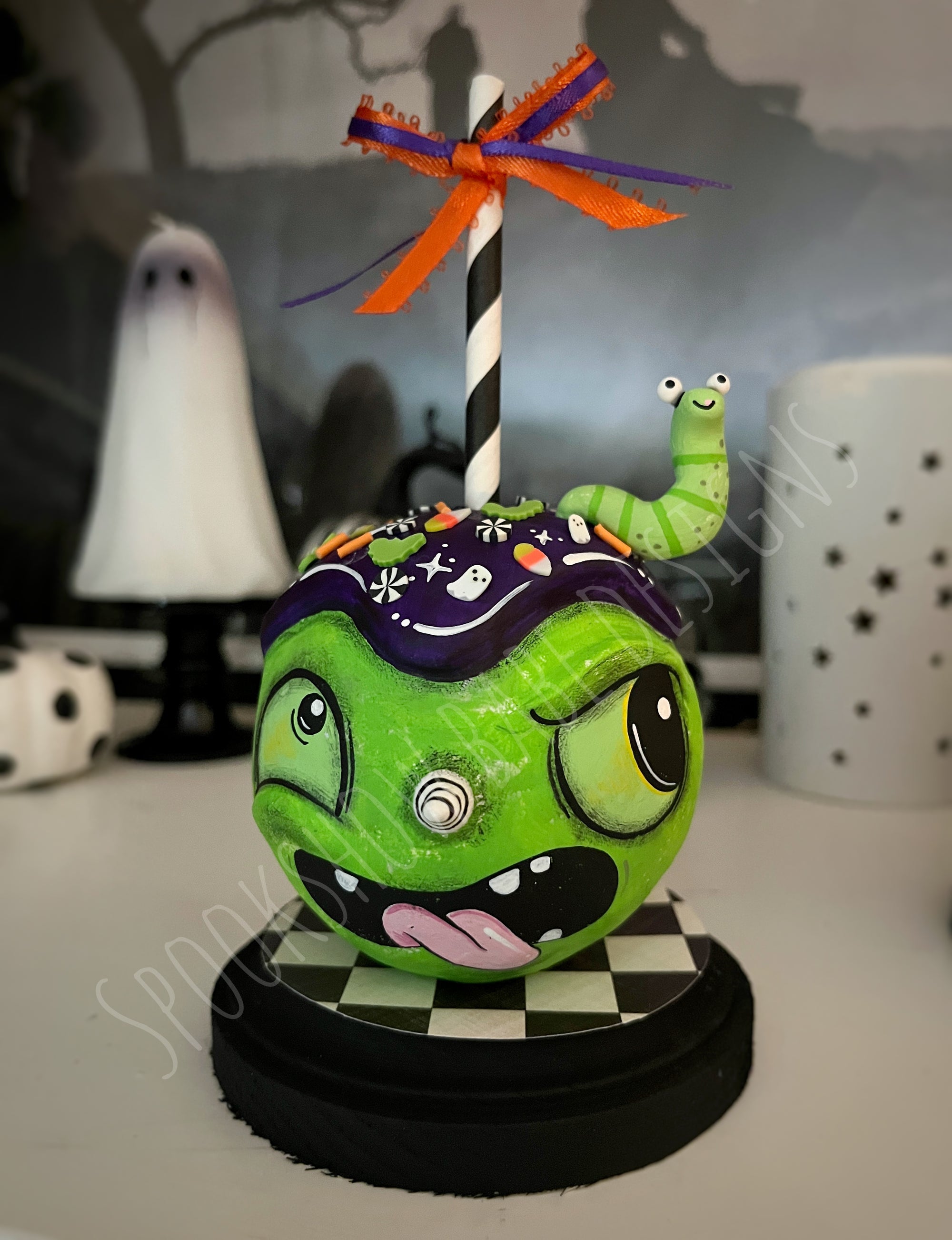 Rotten Candy Apple with Worm