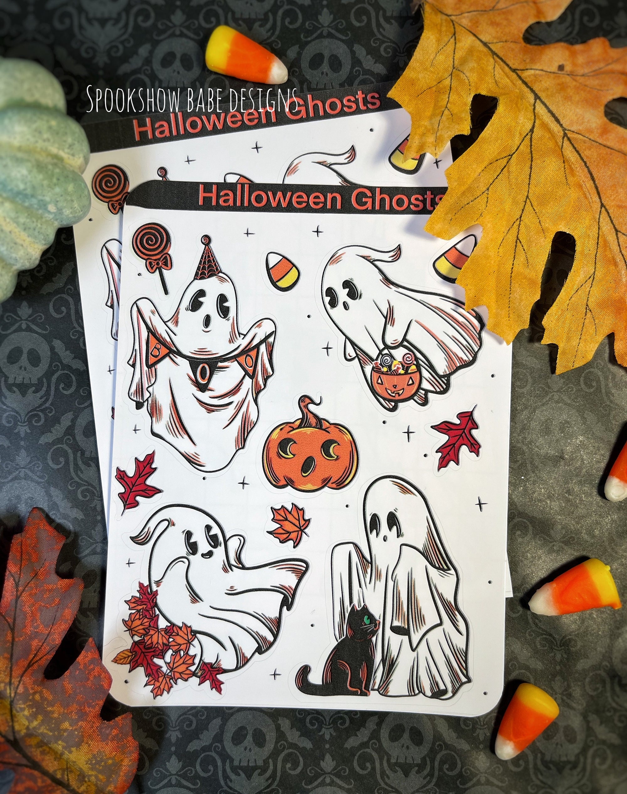 Halloween Ghosts Sticker Sheet