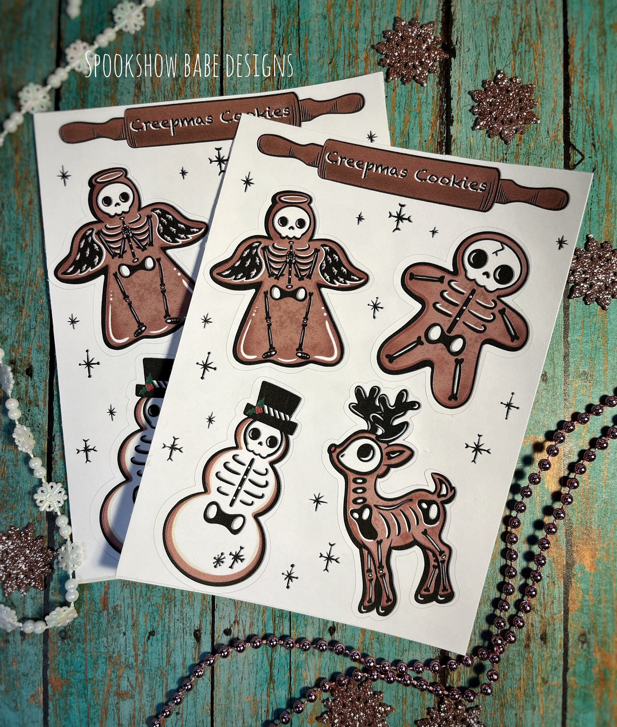 Gothic Christmas Cookie Sticker Sheet