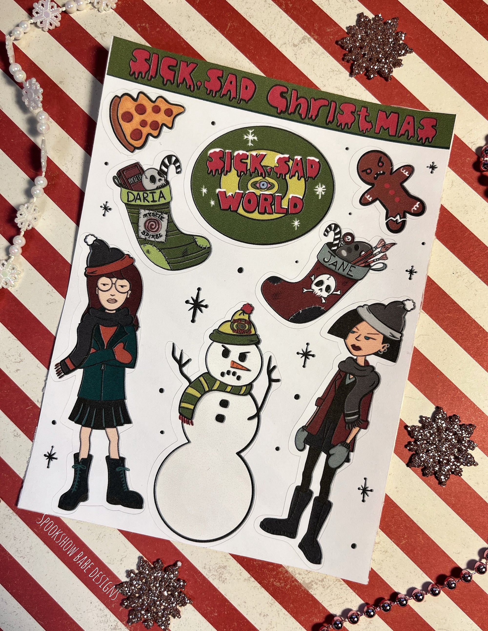 Daria's Sick, Sad Christmas Sticker Sheet