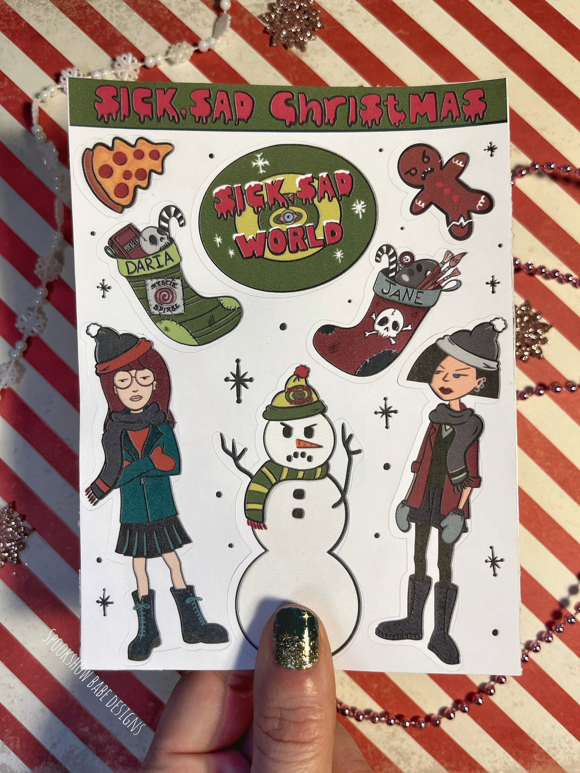 Daria's Sick, Sad Christmas Sticker Sheet