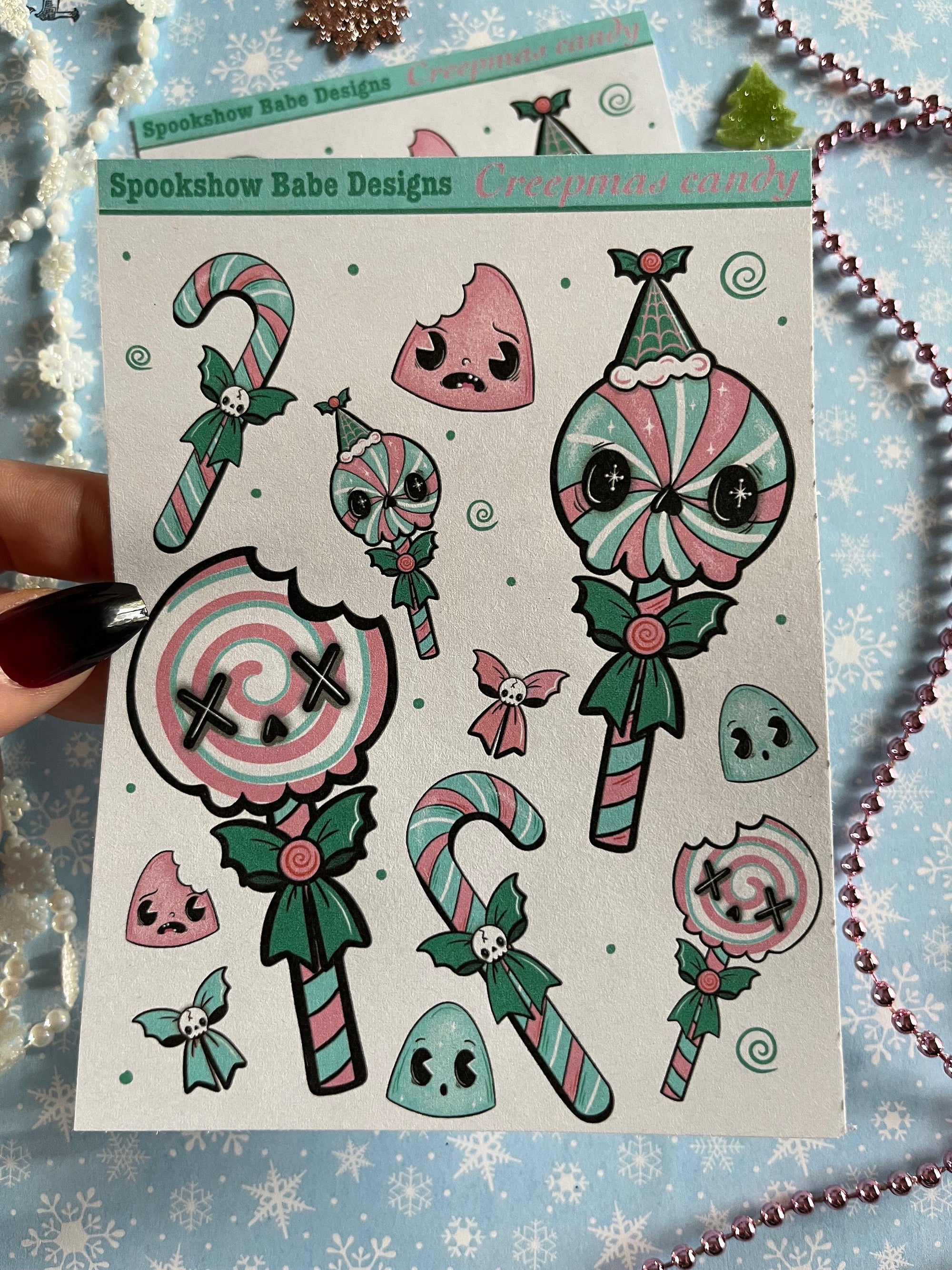 Pastel Christmas Candy Sticker Sheet