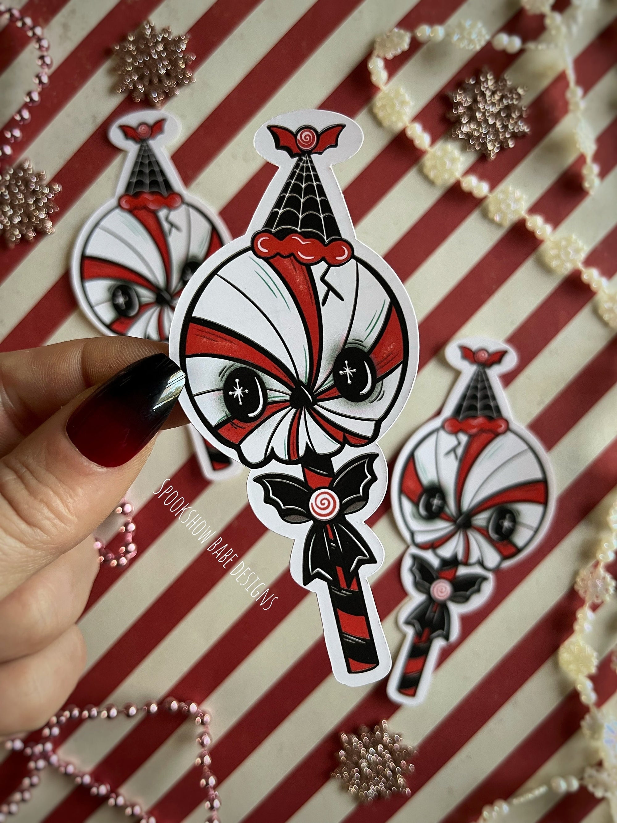 Gothic Christmas Candy Sticker