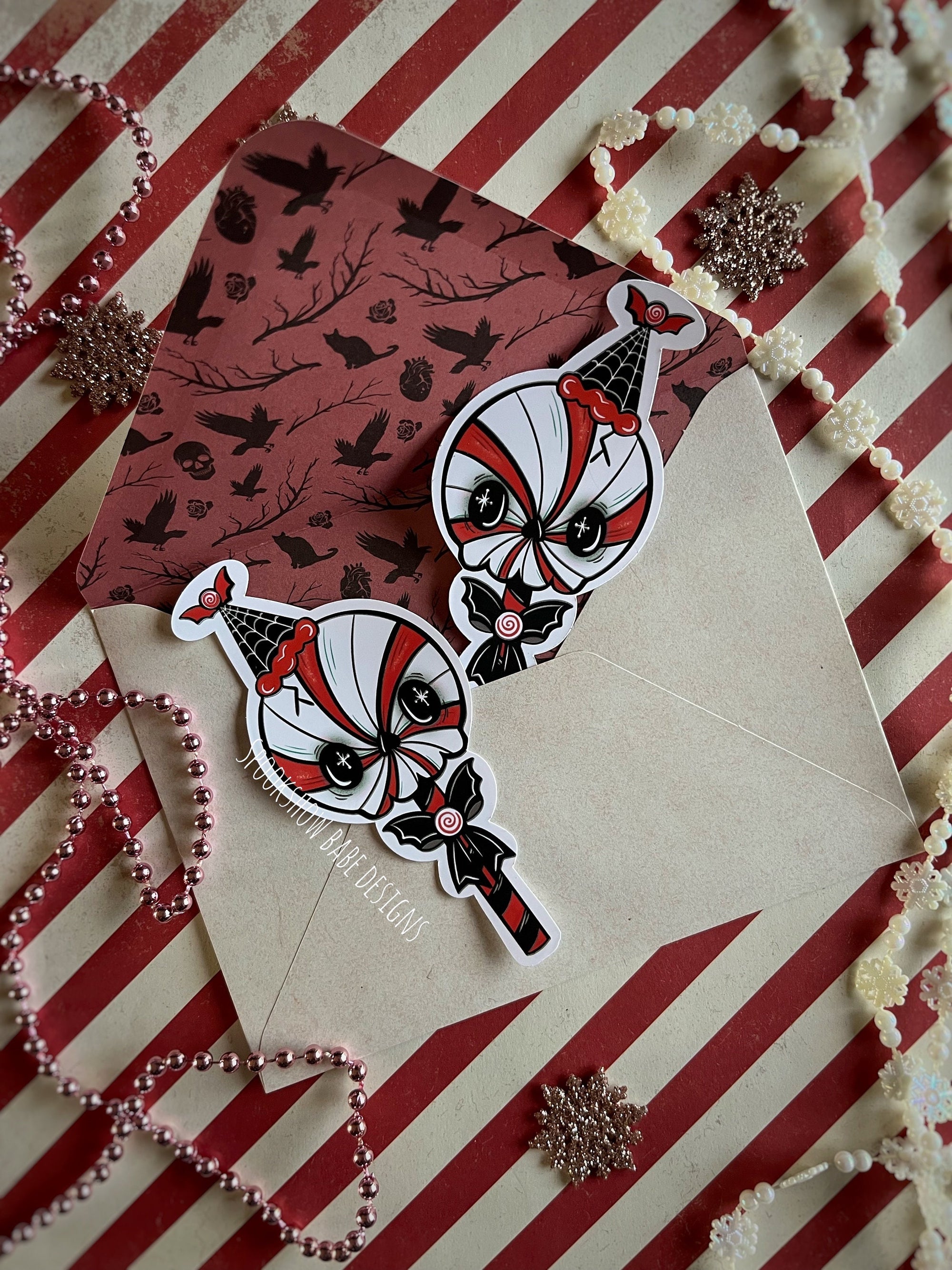 Gothic Christmas Candy Sticker