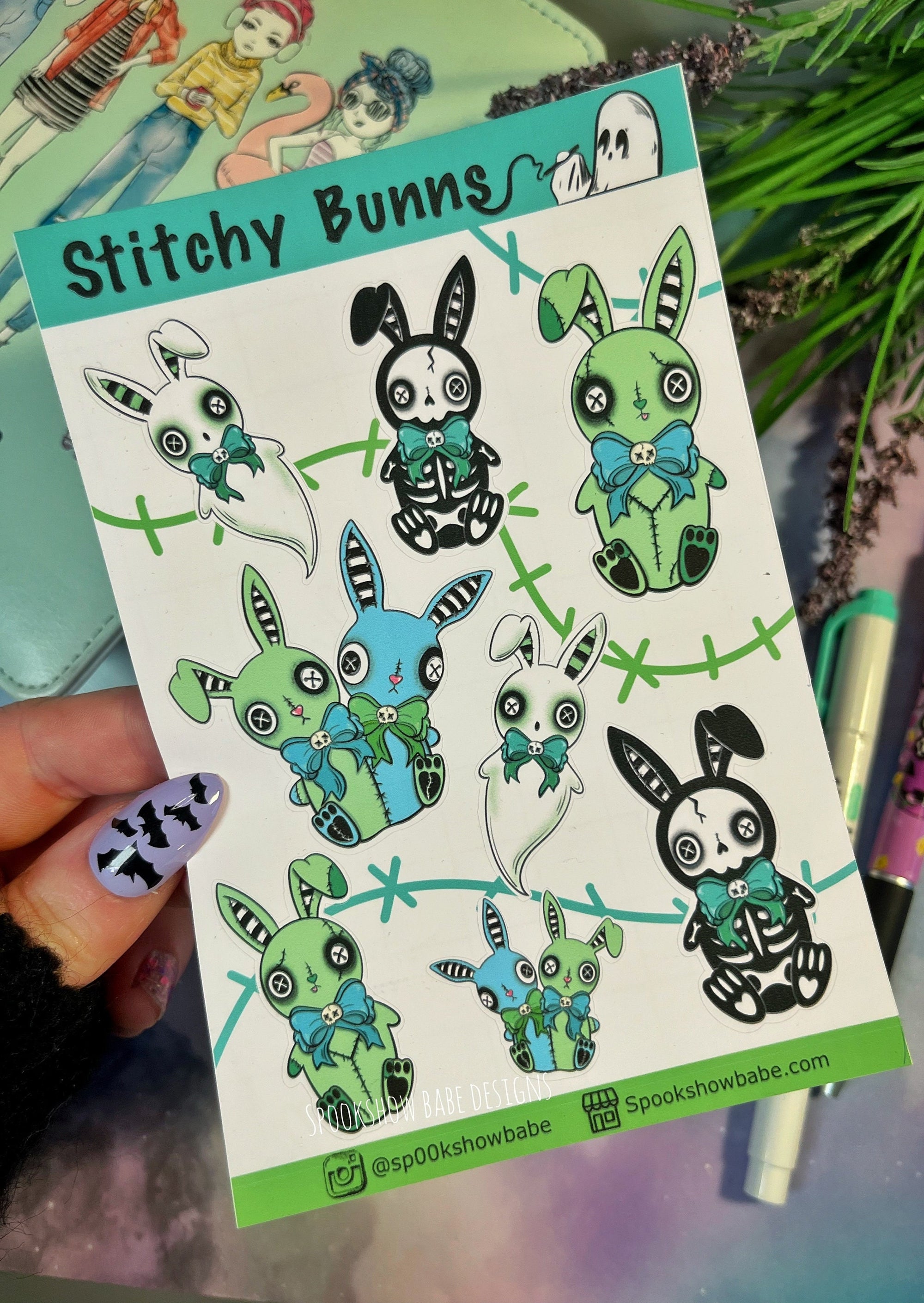 Gothic Bunny Sticker Sheet